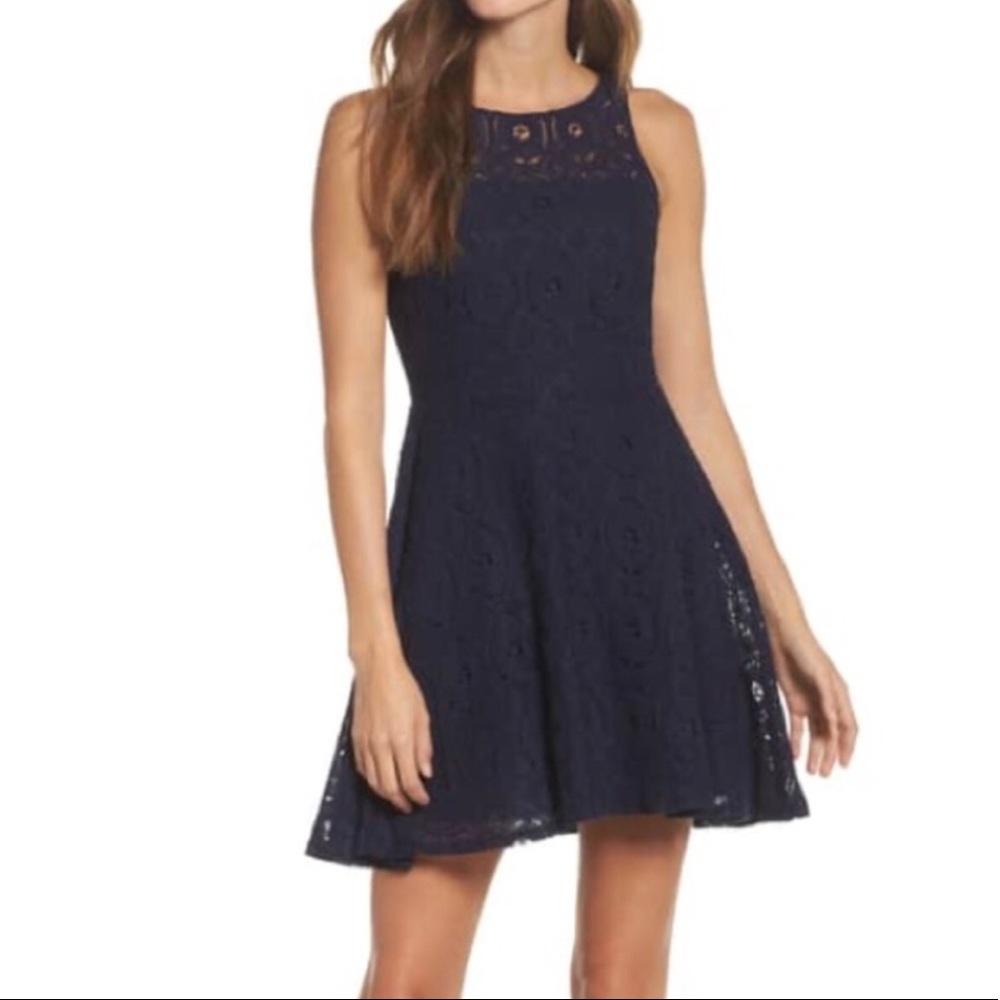 EUC Nordstrom BB Dakota Navy Lace Dress
